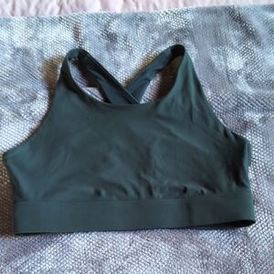 Fabletics Dark Green Cross-Back Sports Bra